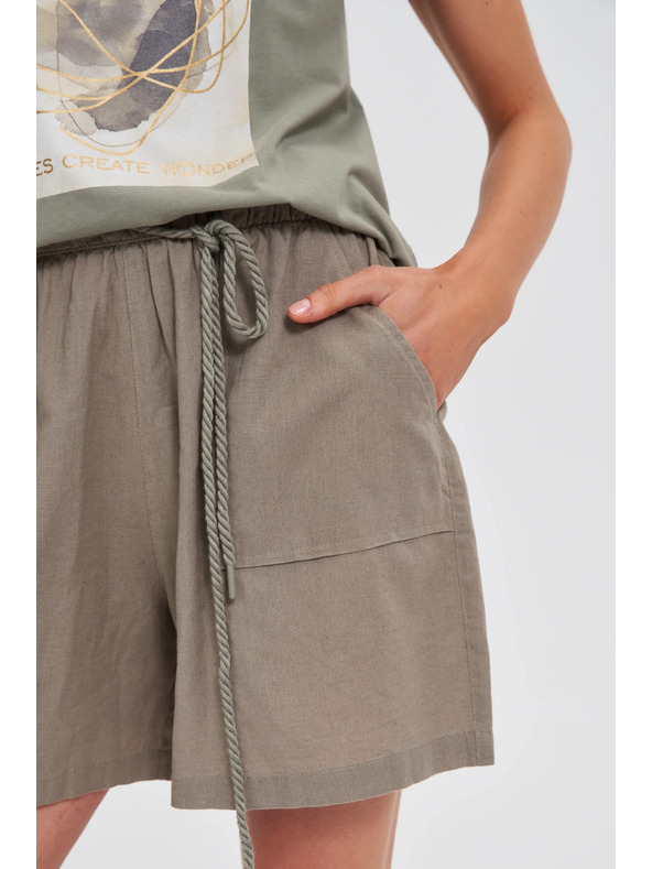 Moodo Volné olivové šortky Moodo