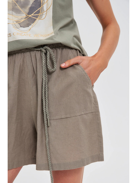 Moodo Volné olivové šortky Moodo