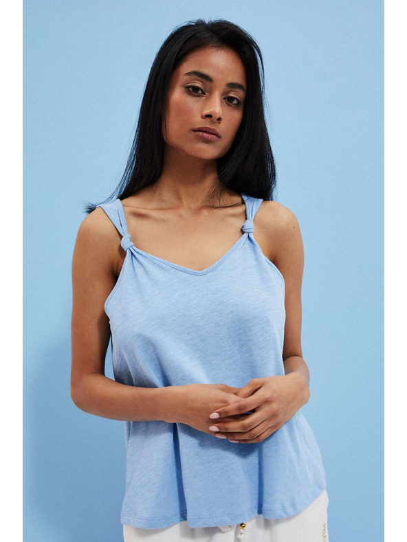 Moodo Hladký modrý top Moodo