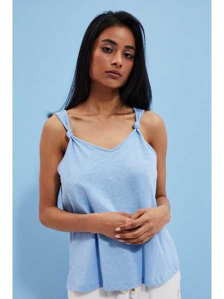 Moodo Hladký modrý top Moodo