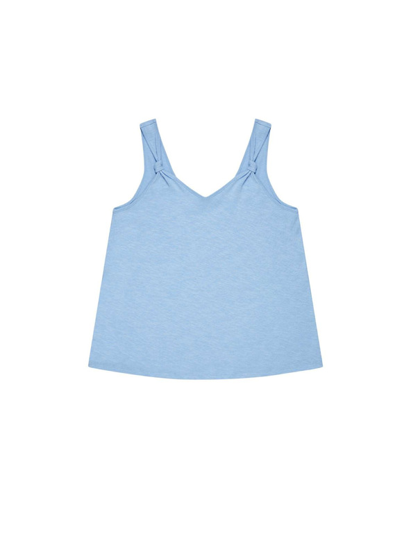 Moodo Hladký modrý top Moodo