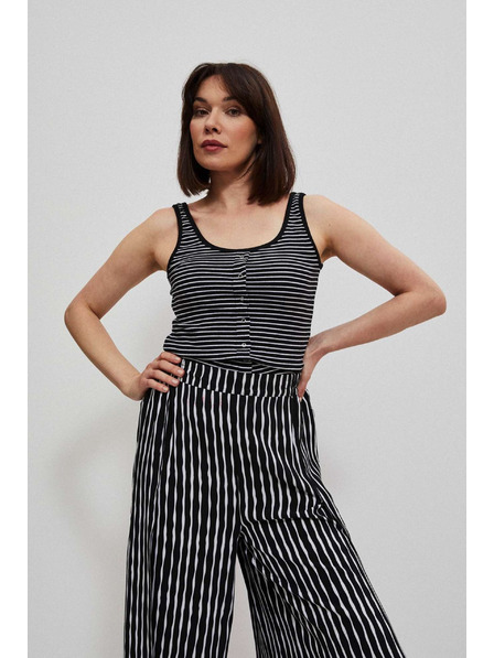 Moodo Černo-bílý pruhovaný top s knoflíky Moodo