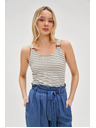 Moodo Bílý pruhovaný top Moodo