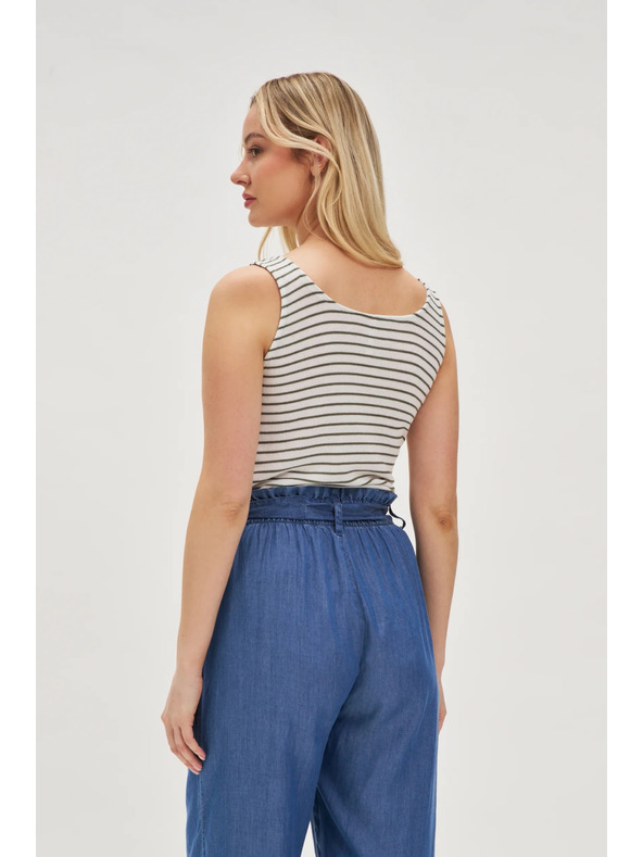 Moodo Bílý pruhovaný top Moodo