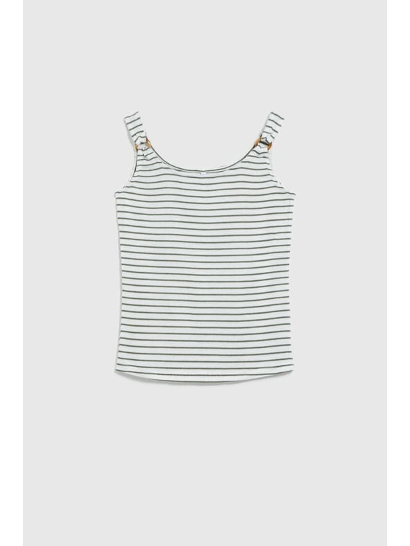 Moodo Bílý pruhovaný top Moodo