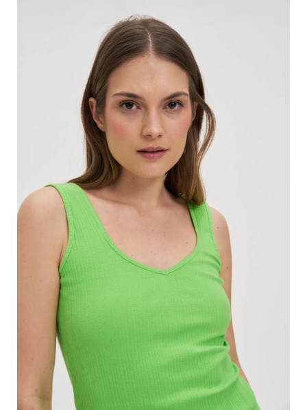 Moodo Zelený žebrovaný top Moodo