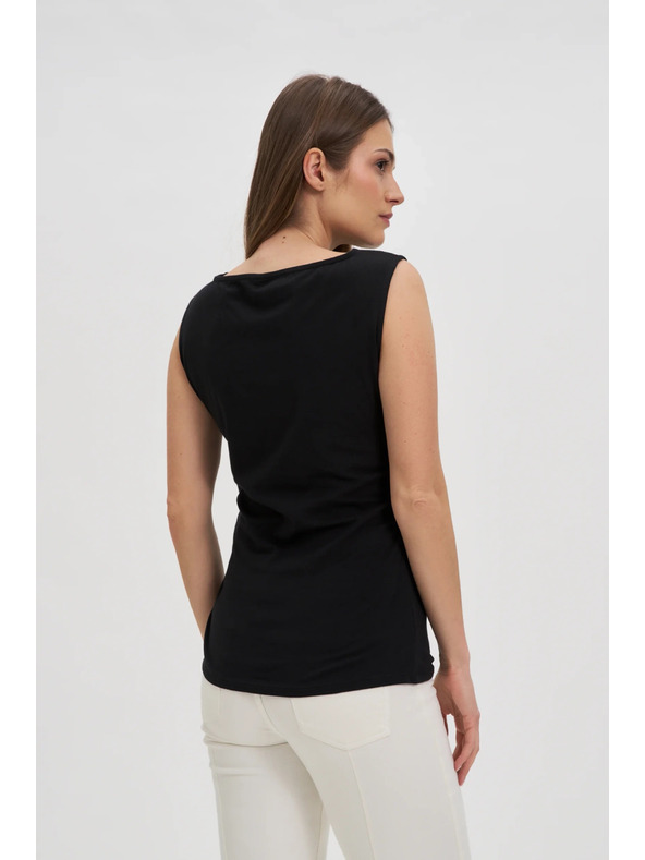 Moodo Hladký černý top Moodo