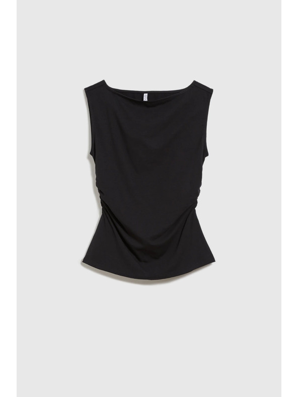 Moodo Hladký černý top Moodo