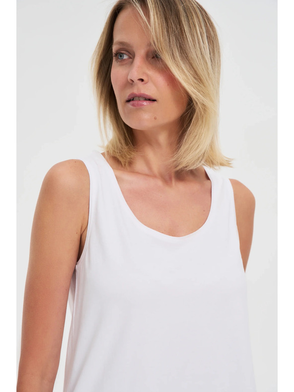 Moodo Bílý bavlněný top Moodo