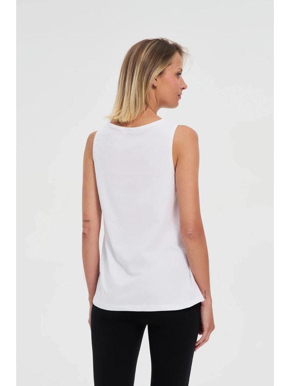 Moodo Bílý bavlněný top Moodo
