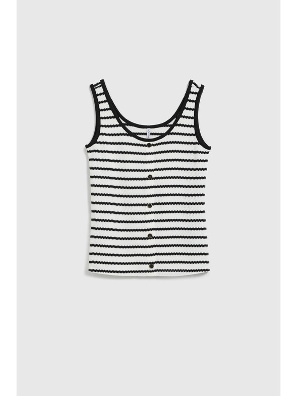Moodo Top v pruzích bílo černý Moodo
