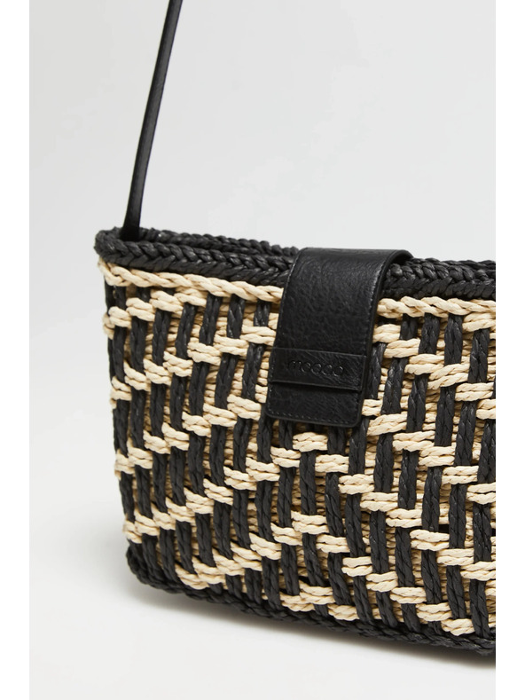 Moodo Slaměná kabelka černá Moodo