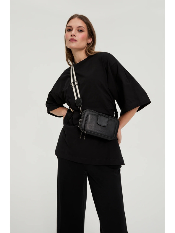 Moodo Černá taška na širokém pásku Moodo