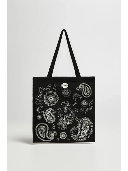 Moodo Černá nákupní taška s potiskem Moodo