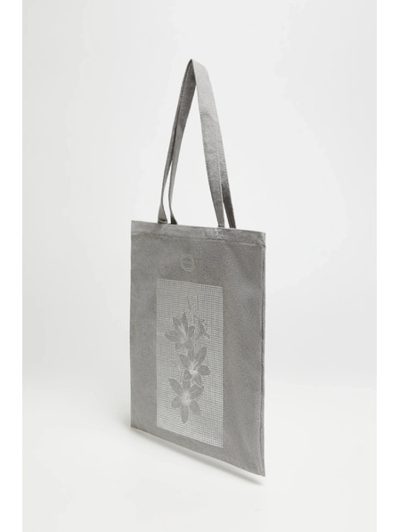 Moodo Šedá nákupní taška s potiskem Moodo