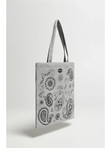 Moodo Šedá nákupní taška s potiskem Moodo