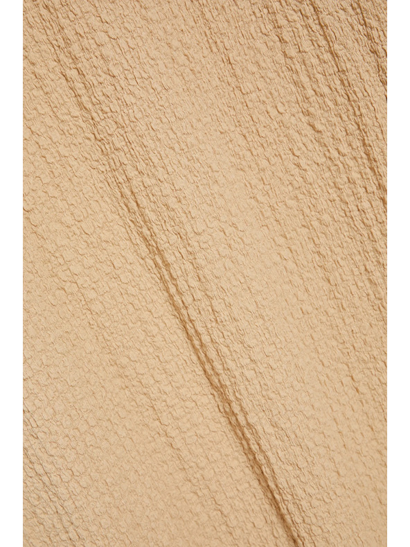 Moodo Béžové midi šaty s dlouhým rukávem Moodo