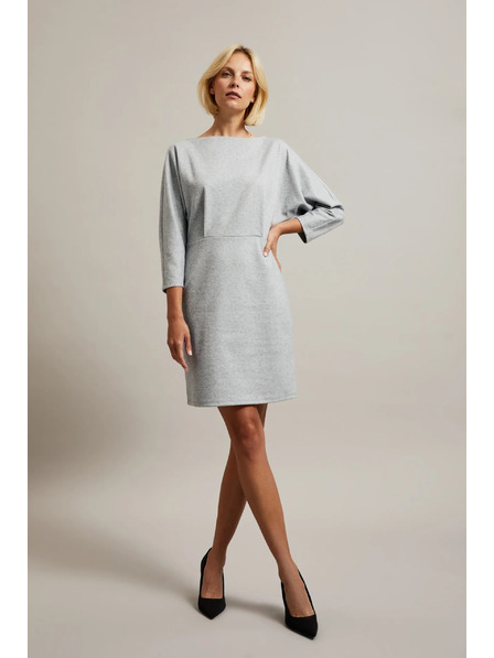 Moodo Hladké šaty ke kolenům šedé Moodo