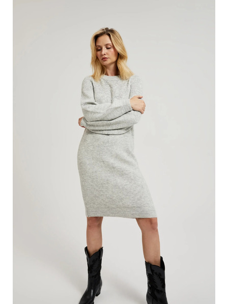 Moodo Šedé jednoduché pletené šaty Moodo