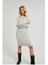 Moodo Šedé jednoduché pletené šaty Moodo