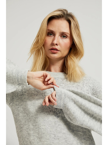 Moodo Šedé jednoduché pletené šaty Moodo