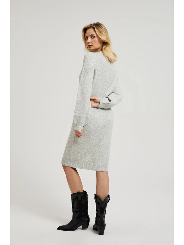 Moodo Šedé jednoduché pletené šaty Moodo
