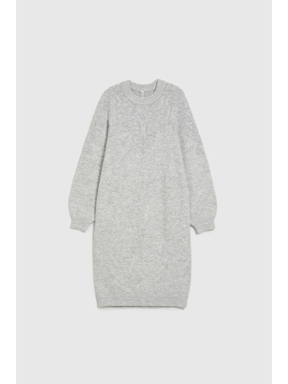 Moodo Šedé jednoduché pletené šaty Moodo