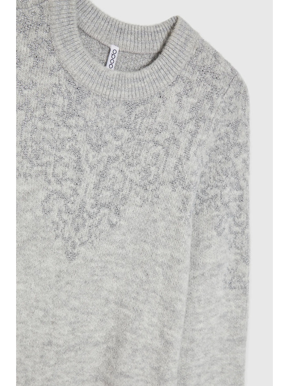 Moodo Šedé jednoduché pletené šaty Moodo