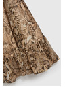 Moodo Béžové šaty s nafouklými rukávy a zvířecím vzorem Moodo