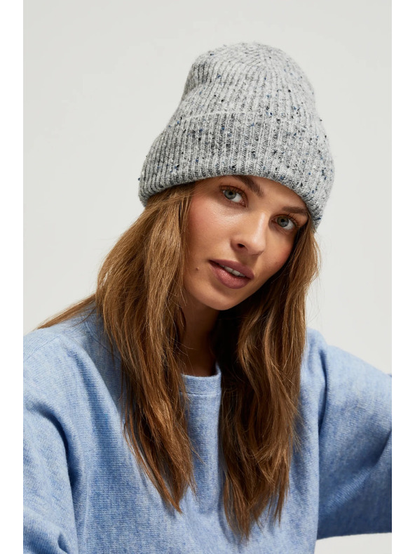 Moodo Žebrovaná čepice šedá Moodo