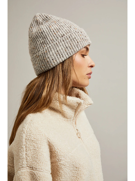 Moodo Žebrovaná čepice béžová Moodo