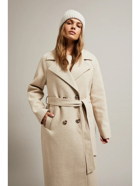 Moodo Teplá čepice s příměsí vlny béžová Moodo