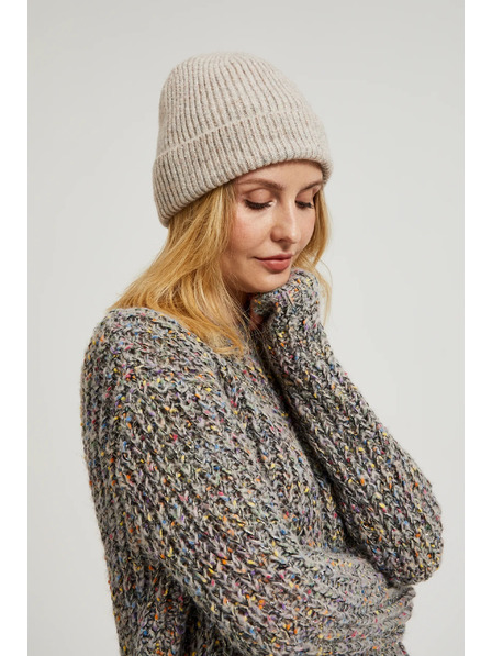 Moodo Žebrovaná čepice béžová Moodo