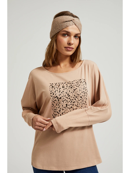 Moodo Čelenka zdobená flitry béžová Moodo