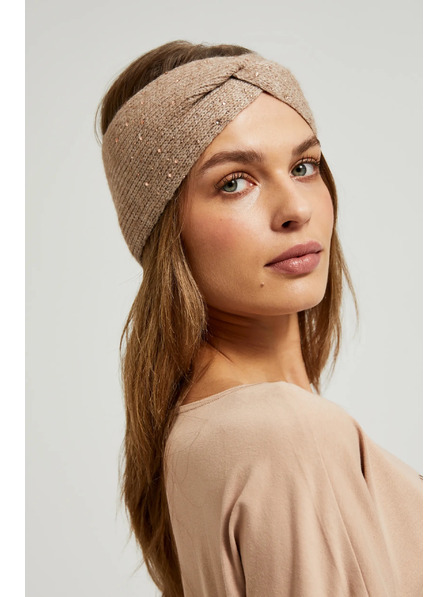 Moodo Čelenka zdobená flitry béžová Moodo