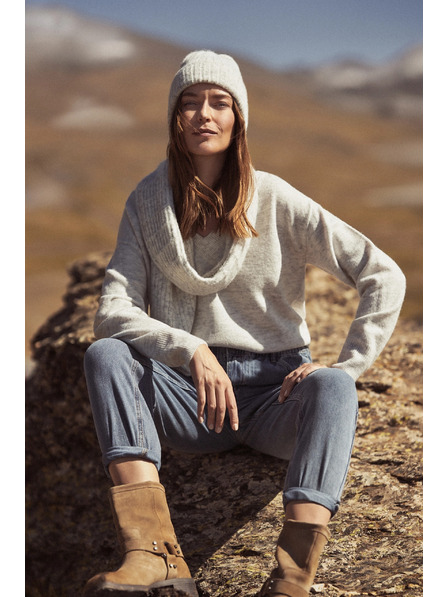 Moodo Čepice šedá s příměsí vlny Moodo