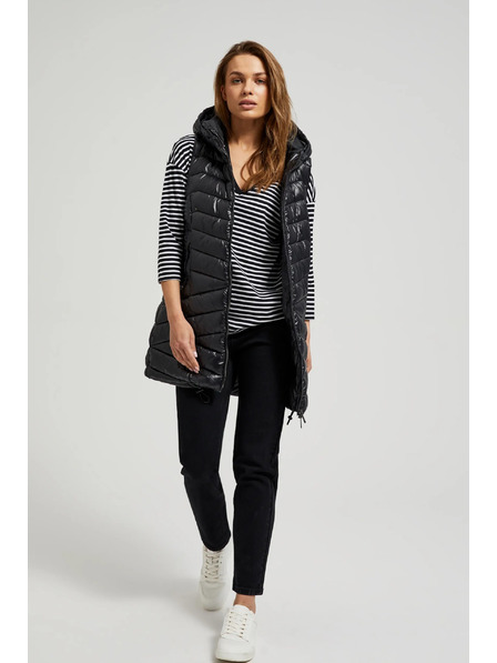 Moodo Prošívaná vesta na zip černá Moodo