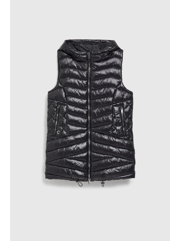 Moodo Prošívaná vesta na zip černá Moodo