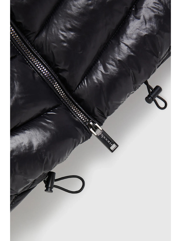 Moodo Prošívaná vesta na zip černá Moodo