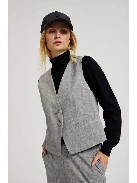 Moodo Elegantní vesta šedá Moodo