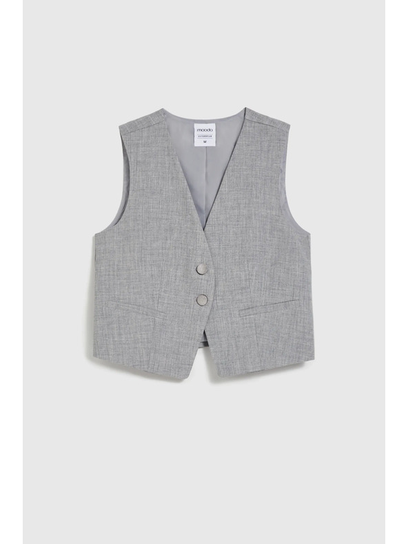 Moodo Elegantní vesta šedá Moodo