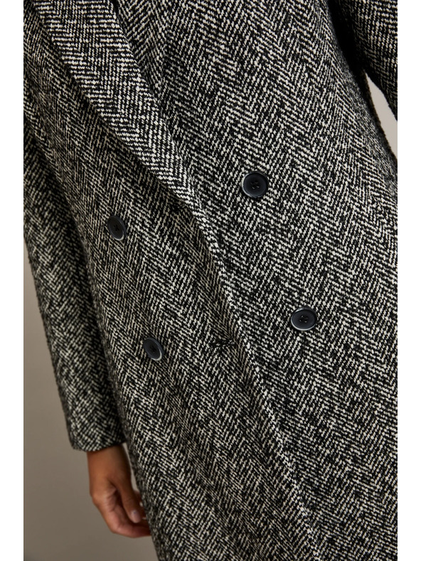 Moodo Kabát v jemné rybí kosti černý Moodo