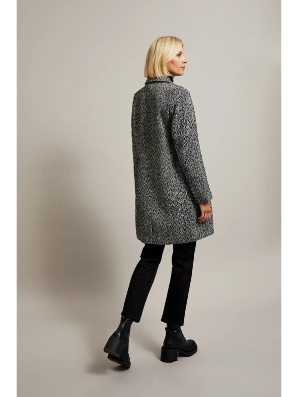 Moodo Kabát v jemné rybí kosti černý Moodo