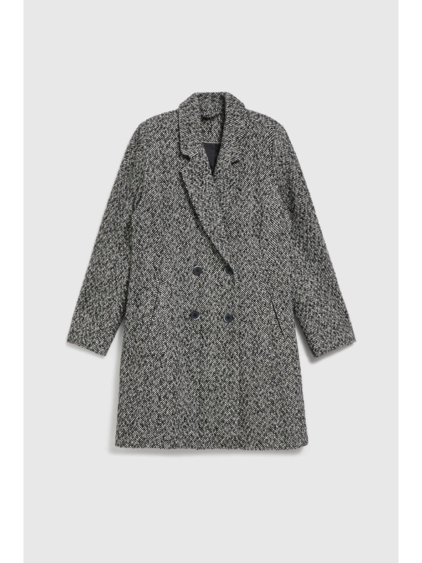 Moodo Kabát v jemné rybí kosti černý Moodo