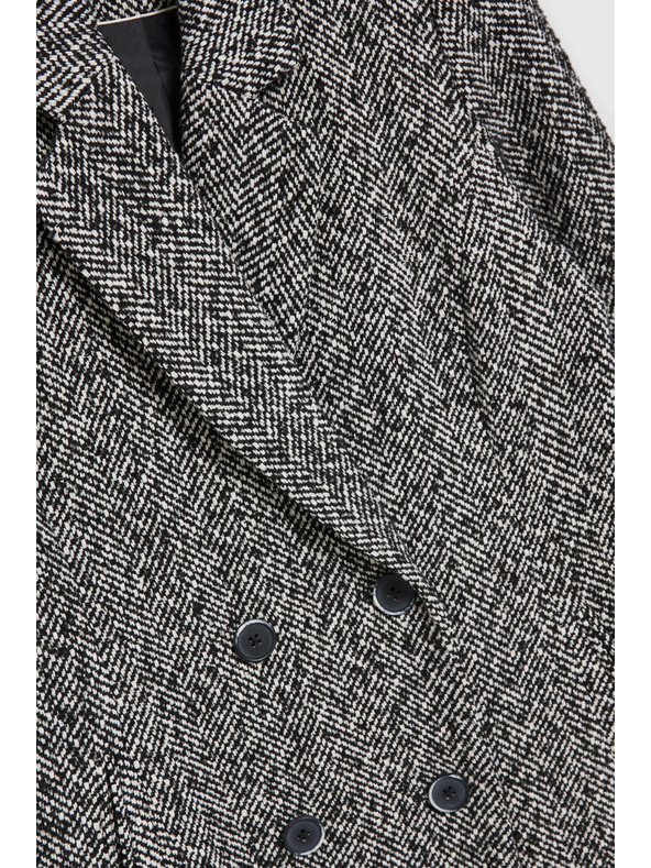 Moodo Kabát v jemné rybí kosti černý Moodo