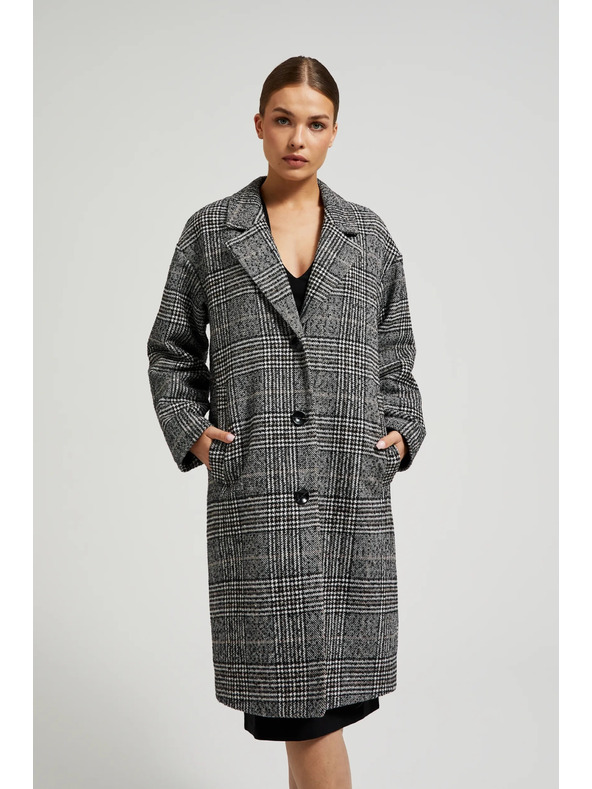 Moodo Kabát oversize kostka černý Moodo