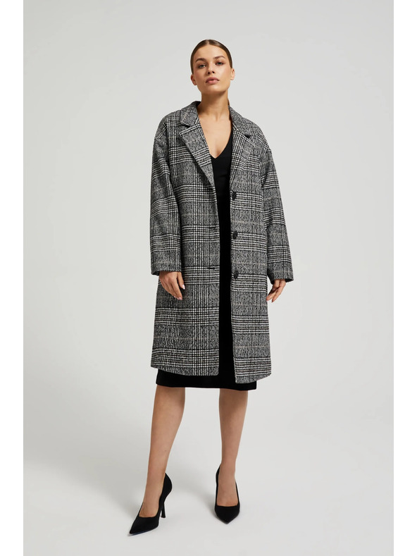 Moodo Kabát oversize kostka černý Moodo