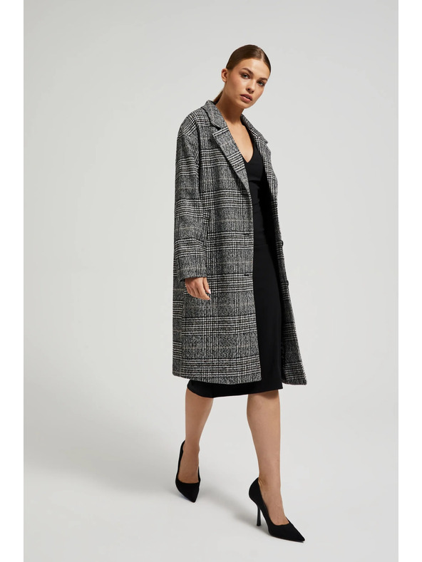 Moodo Kabát oversize kostka černý Moodo