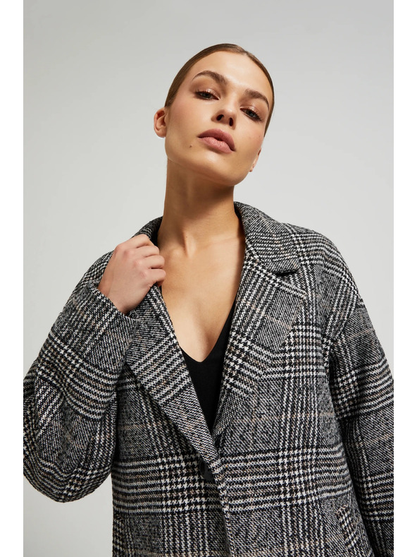 Moodo Kabát oversize kostka černý Moodo