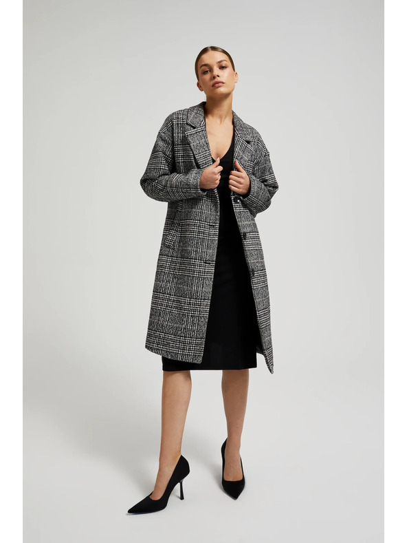 Moodo Kabát oversize kostka černý Moodo